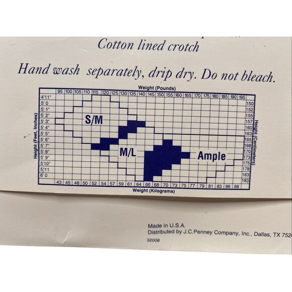 Sheer Caress Lycra Microfiber Pantyhose Ivory Med Large Sueded Sheer Control Top - Picture 3 of 4